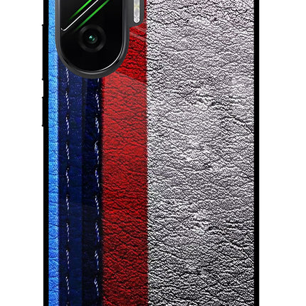 BMW Stripes Poco F7 5G Glass Case Back Cover by Casekaro