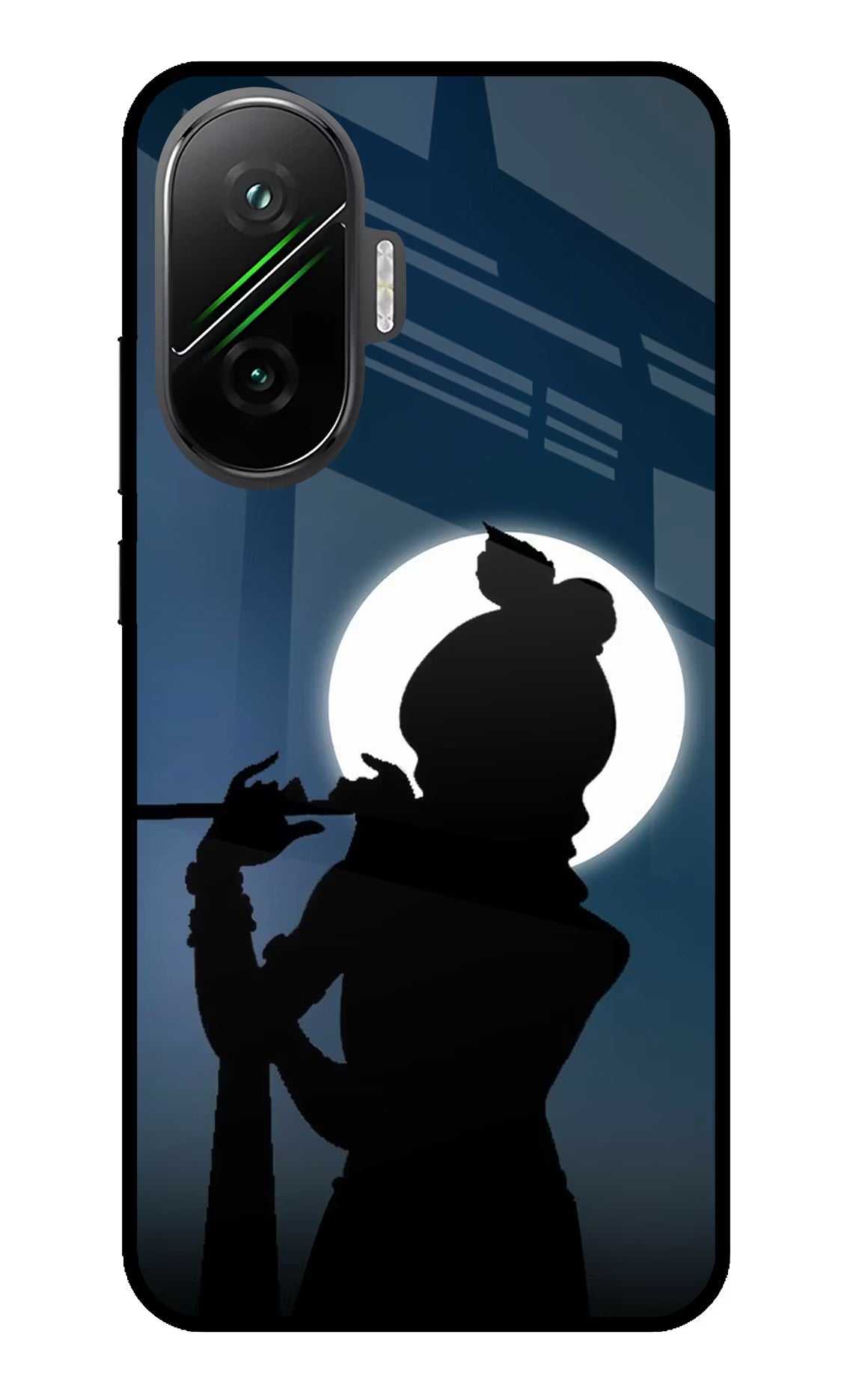 Shri Krishna Silhouette Poco F7 5G Glass Case