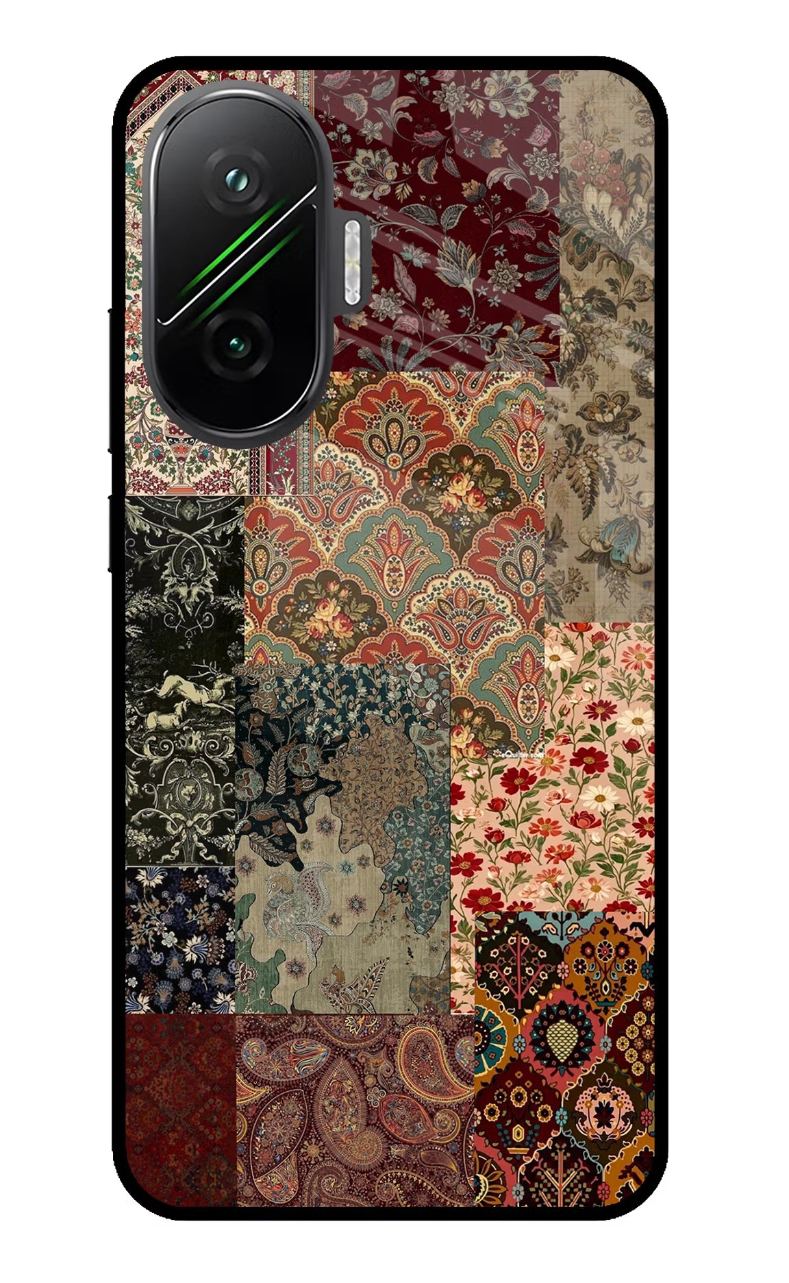 Desi Print Poco F7 5G Glass Case Back Cover by Casekaro