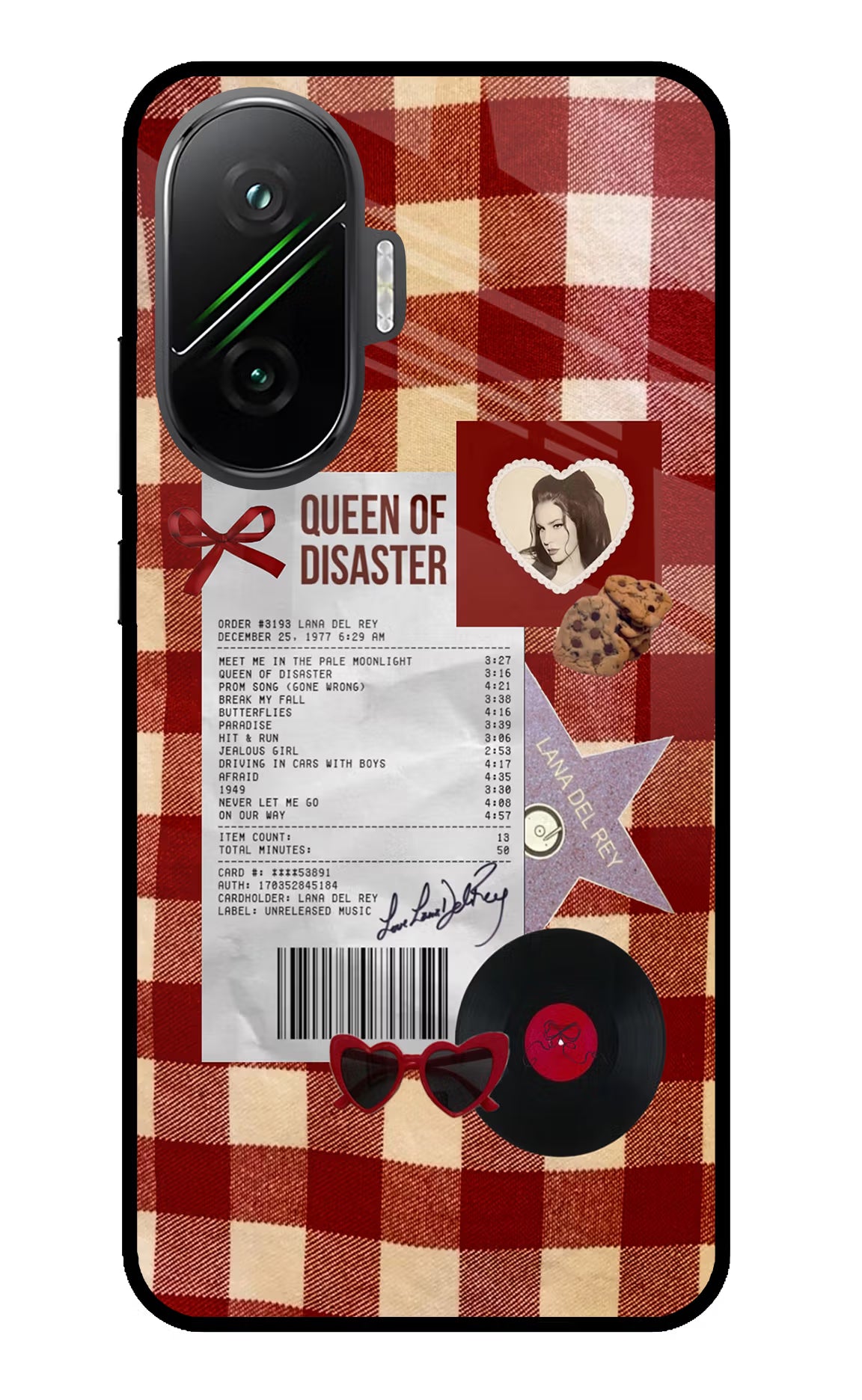 Queen of Disaster Poco F7 5G Glass Case Back Cover by Casekaro