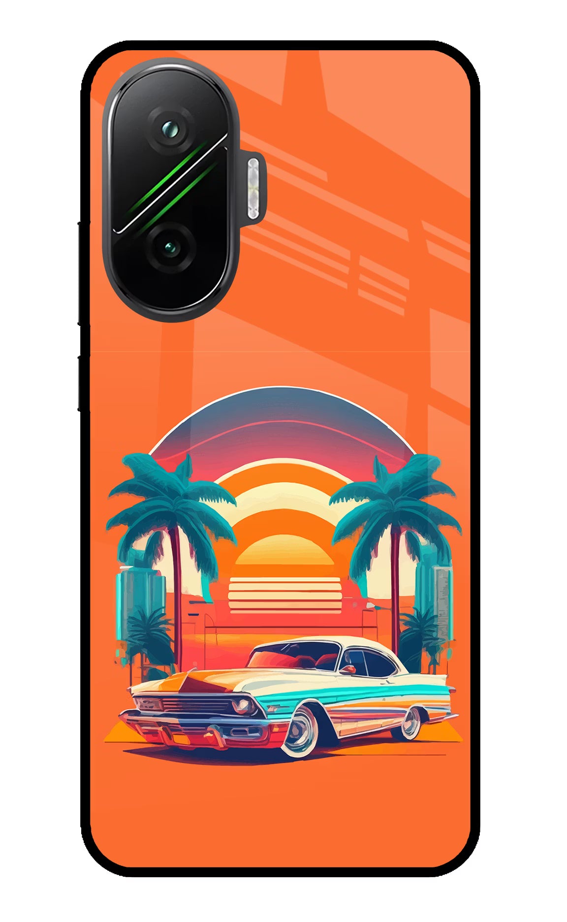 Palm Drive 80s Poco F7 5G Glass Case