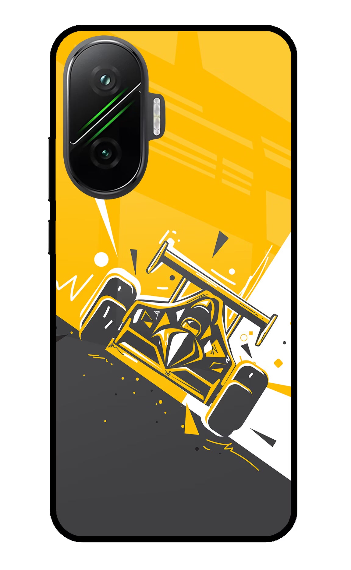 Track King Poco F7 5G Glass Case Back Cover by Casekaro