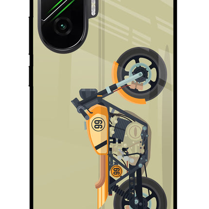 Vertical Speedster Poco F7 5G Glass Case Back Cover by Casekaro