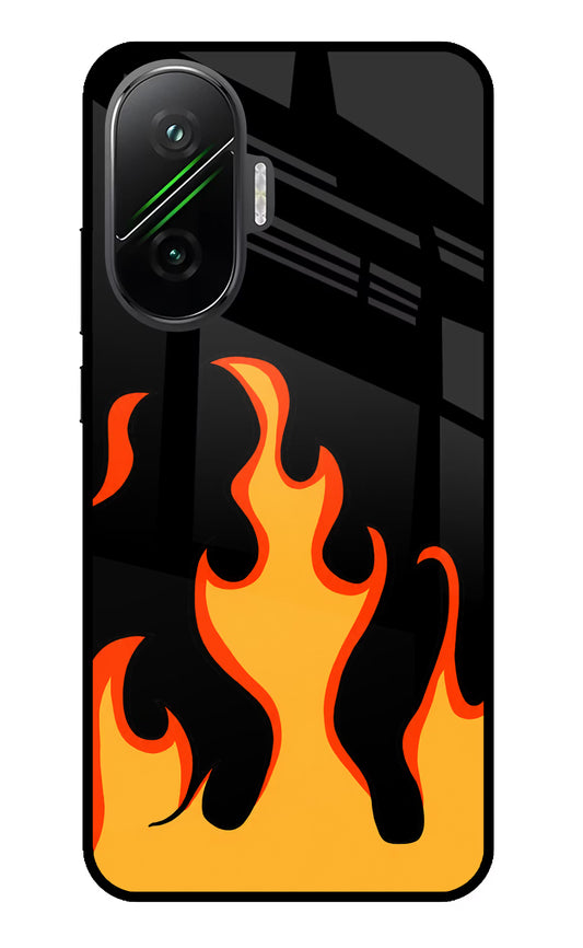 Fired Up – Black Poco F7 5G Glass Case