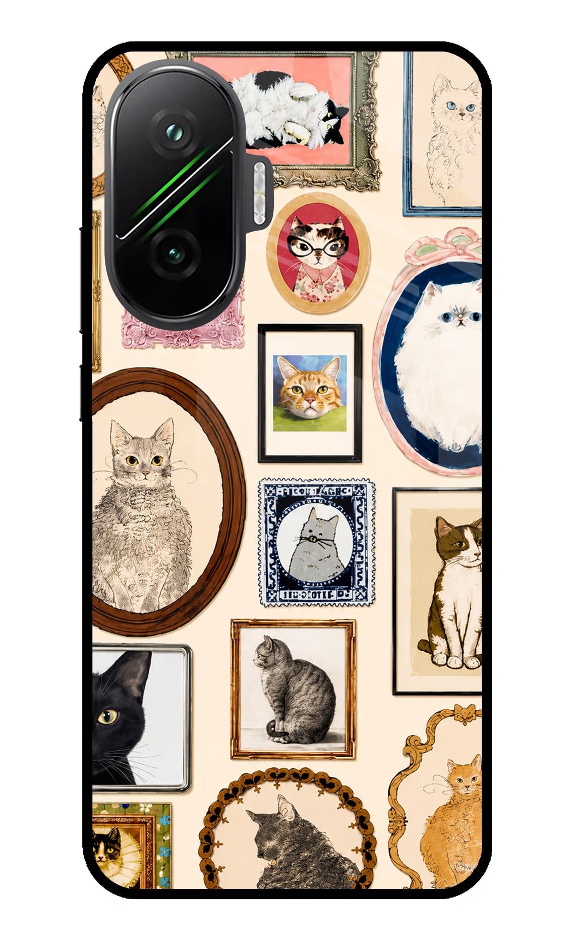Mirror Cats Poco F7 5G Glass Case
