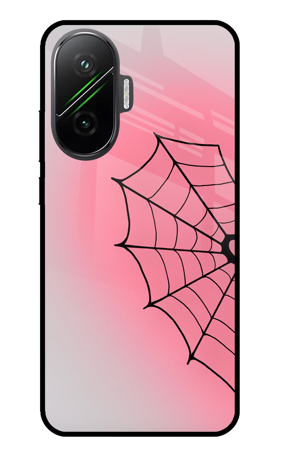 Pink Web Poco F7 5G Glass Case
