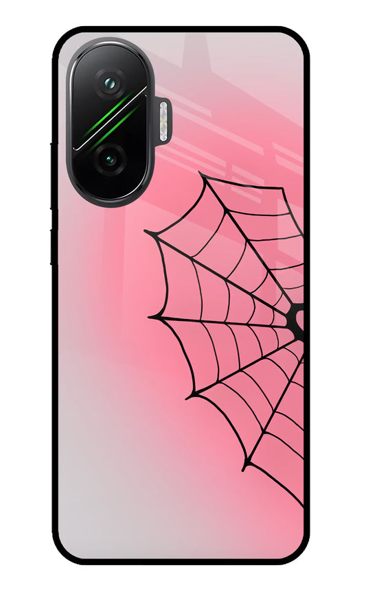 Pink Web Poco F7 5G Glass Case