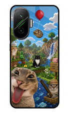 Minecraft Cat Chaos Poco F7 5G Glass Case
