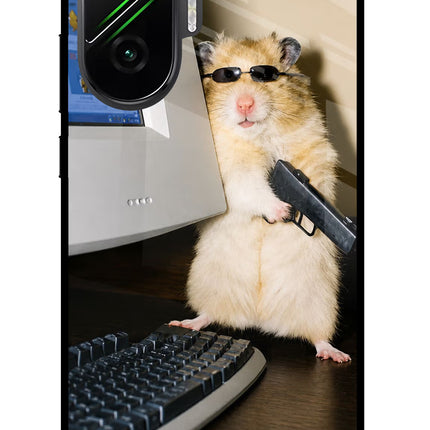 Hacker Hamster Poco F7 5G Glass Case Back Cover by Casekaro