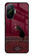Midnight Cat Poco F7 5G Glass Case