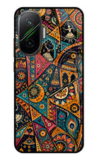 Folk Print Poco F7 5G Glass Case