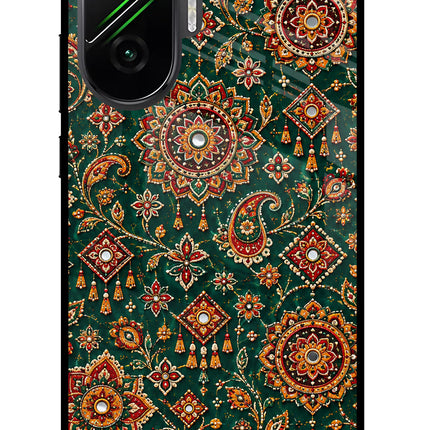 Green Pataka Poco F7 5G Glass Case