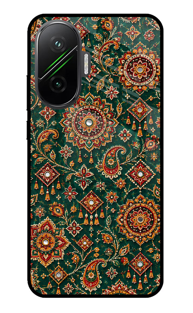 Green Pataka Poco F7 5G Glass Case