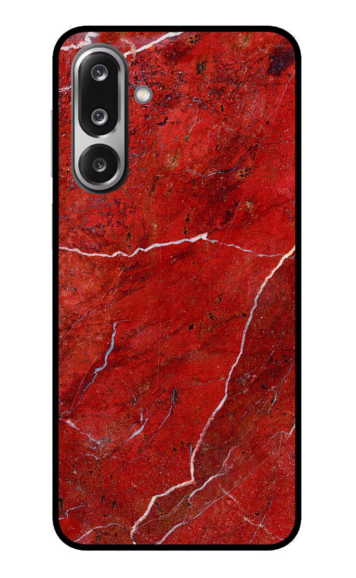 Red Marble Design Samsung F36 5G Glass Case Back Cover by Casekaro