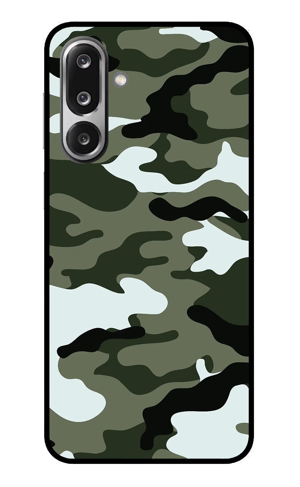 Camouflage Samsung F36 5G Glass Case Back Cover by Casekaro