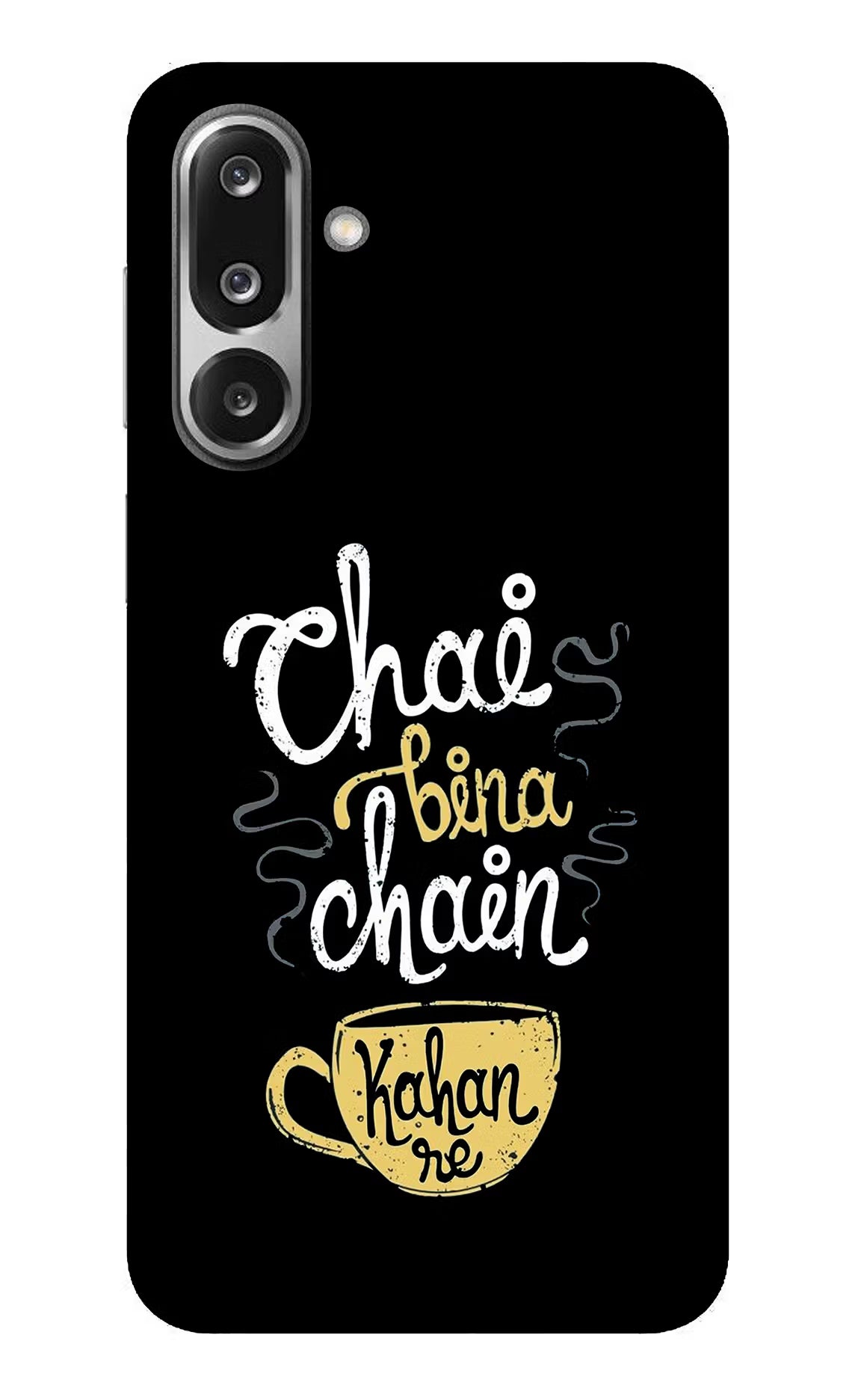 Chai Bina Chain Kaha Re Samsung F36 5G Glass Case Back Cover by Casekaro