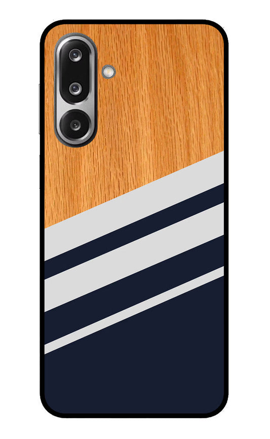 Blue and white wooden Samsung F36 5G Glass Case