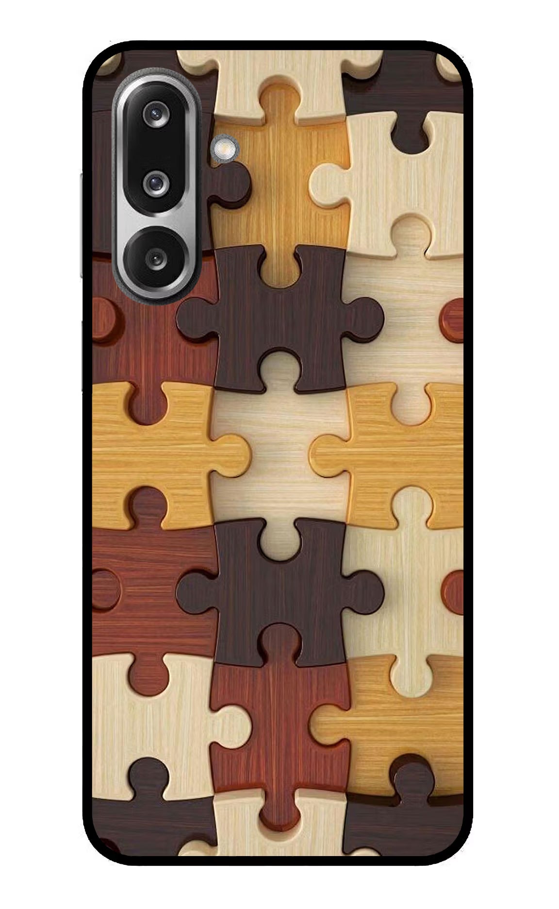 Wooden Puzzle Samsung F36 5G Glass Case