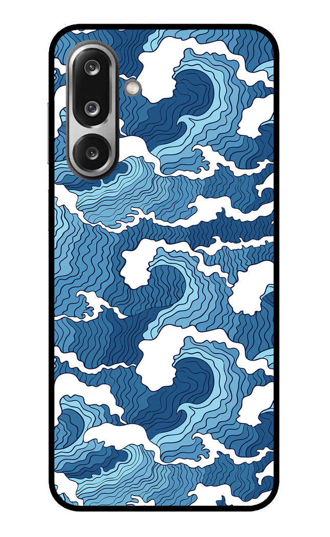 Blue Waves Samsung F36 5G Glass Case Back Cover by Casekaro
