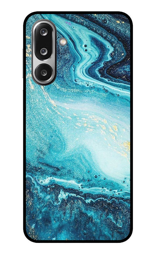 Blue Glitter Marble Samsung F36 5G Glass Case