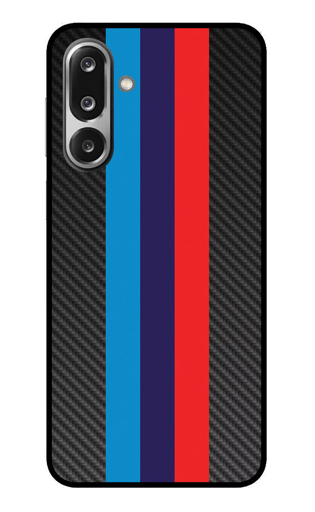 BMW Stripes Pattern Samsung F36 5G Glass Case Back Cover by Casekaro
