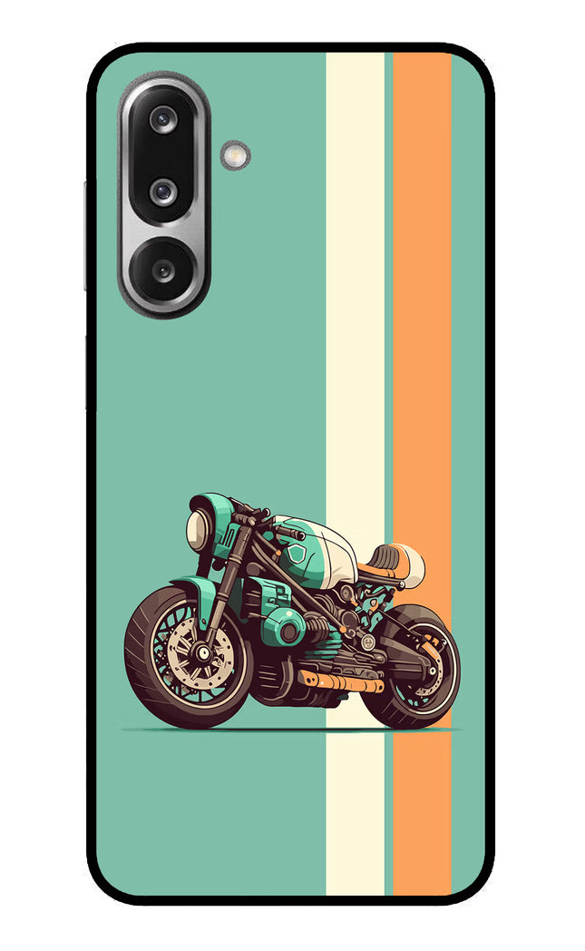 Striped Moto Drift Samsung F36 5G Glass Case Back Cover by Casekaro