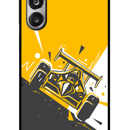 Track King Samsung F36 5G Glass Case Back Cover by Casekaro