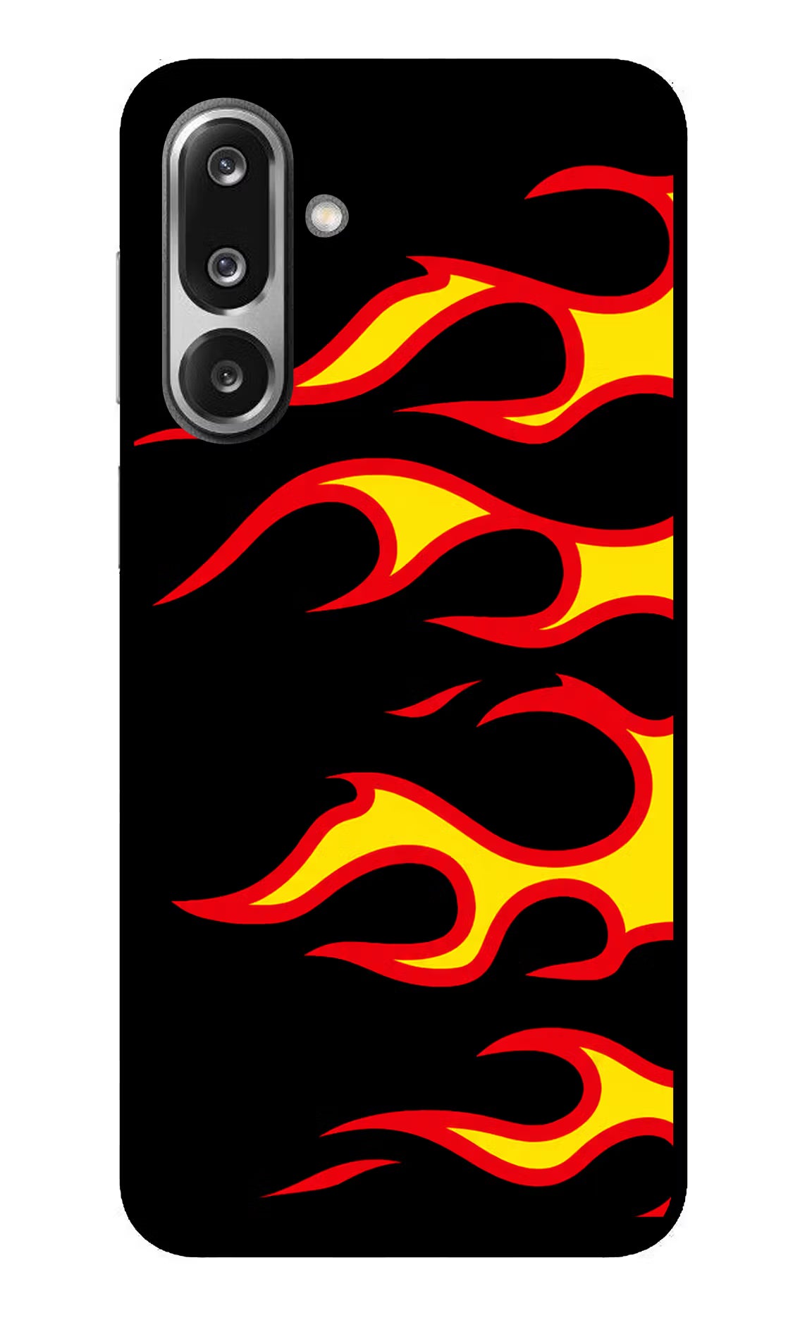 Side Sweep Flames Samsung F36 5G Glass Case Back Cover by Casekaro