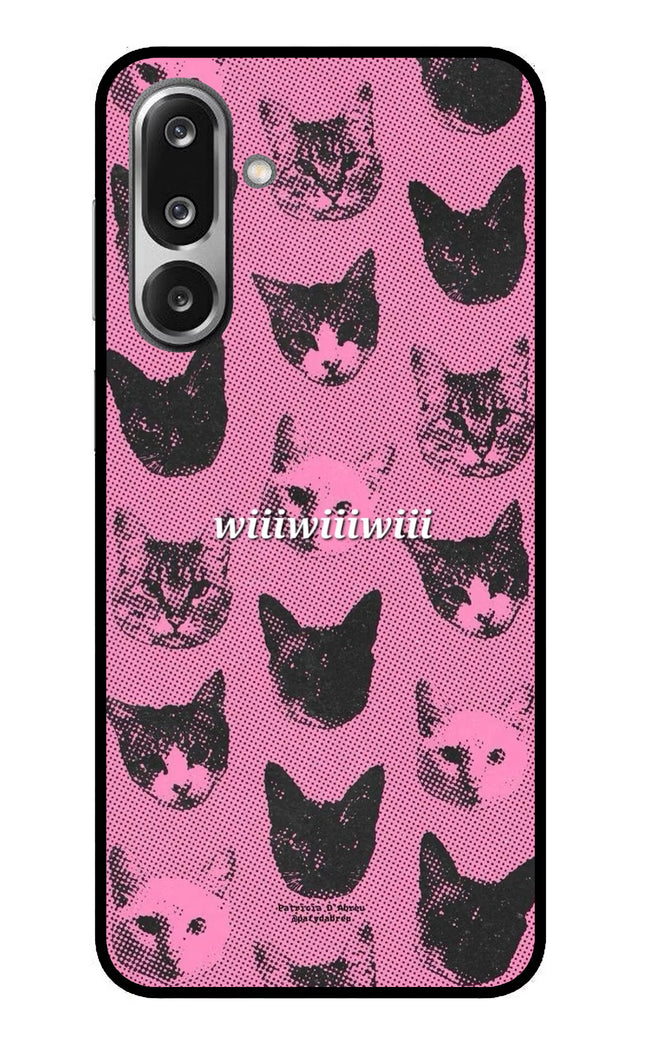 Pink Cats Samsung F36 5G Glass Case Back Cover by Casekaro