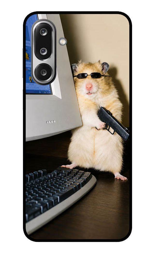 Hacker Hamster Samsung F36 5G Glass Case Back Cover by Casekaro