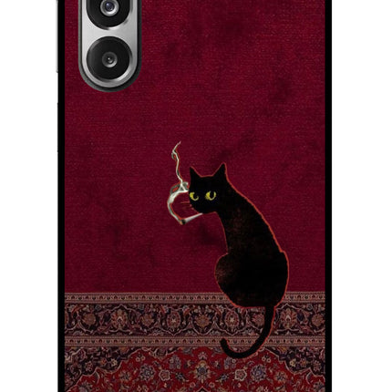 Midnight Cat Samsung F36 5G Glass Case