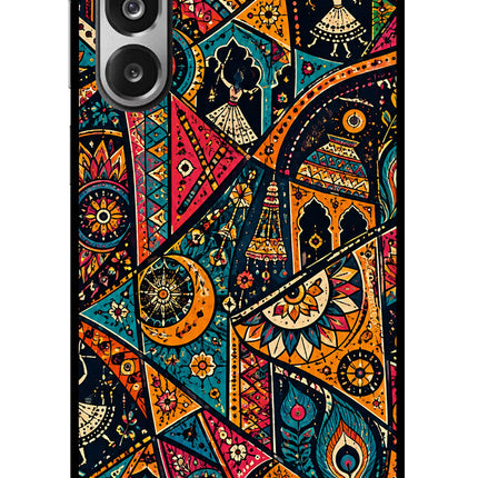 Folk Print Samsung F36 5G Glass Case
