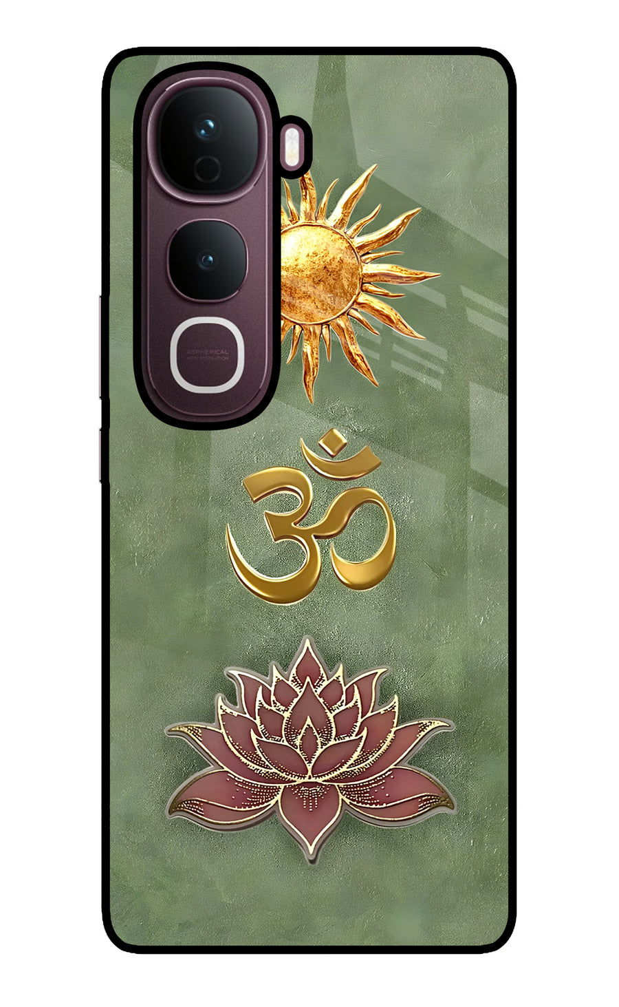 Om & Lotus Vivo Y400 Pro 5G Back Cover, Glass case