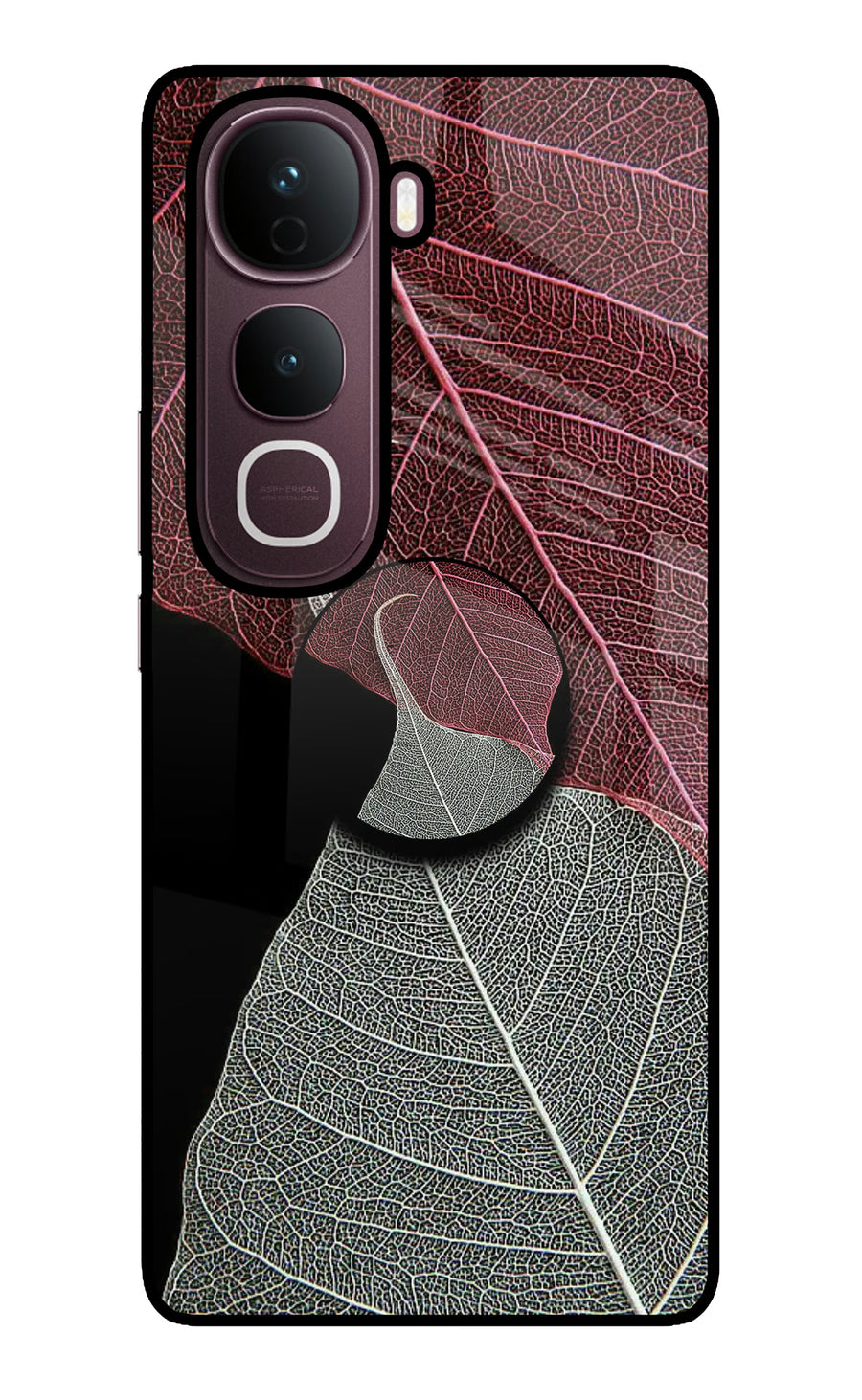 Leaf Pattern Vivo Y400 Pro 5G Pop Case, Glass case