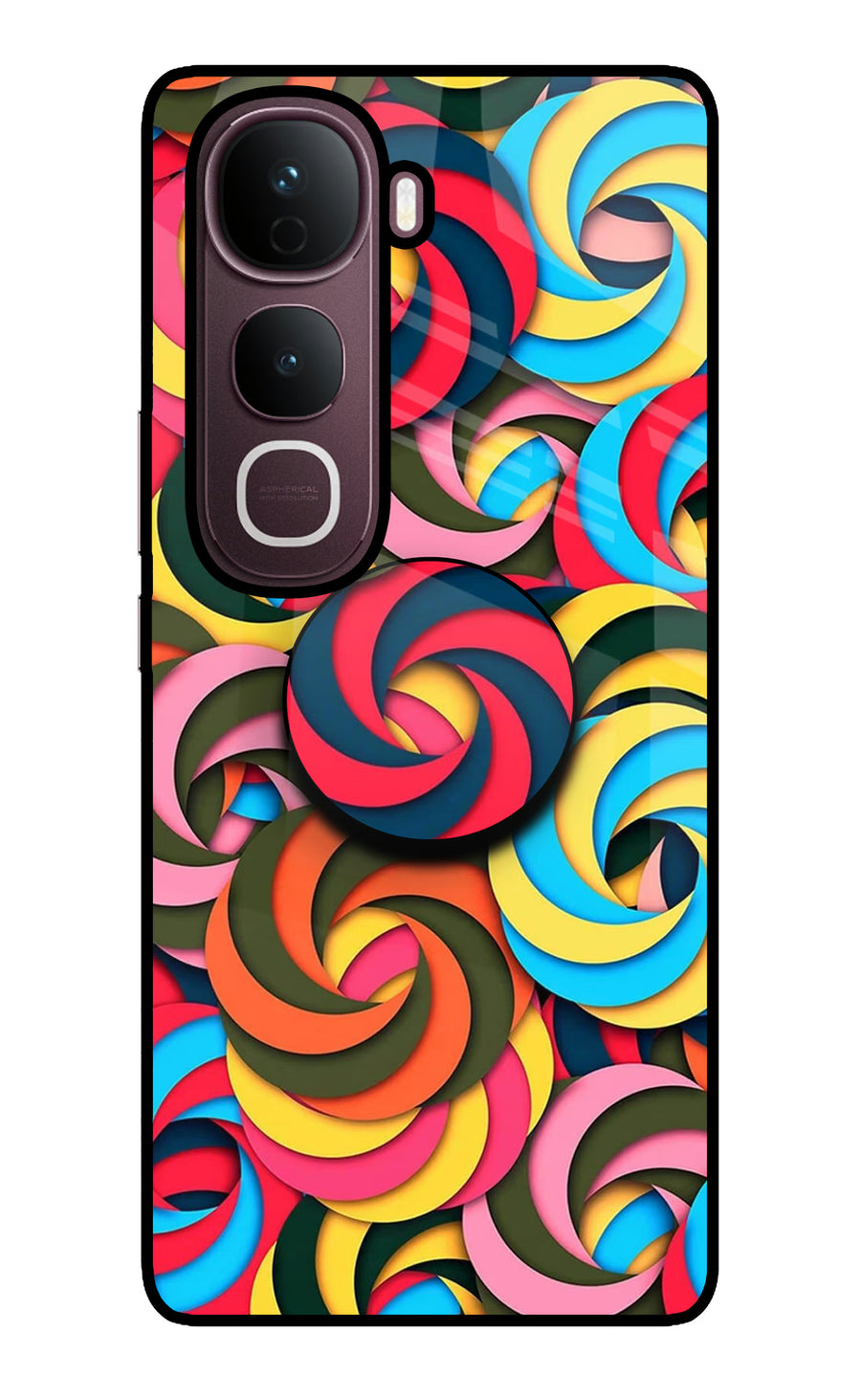 Spiral Pattern Vivo Y400 Pro 5G Pop Case, Glass case