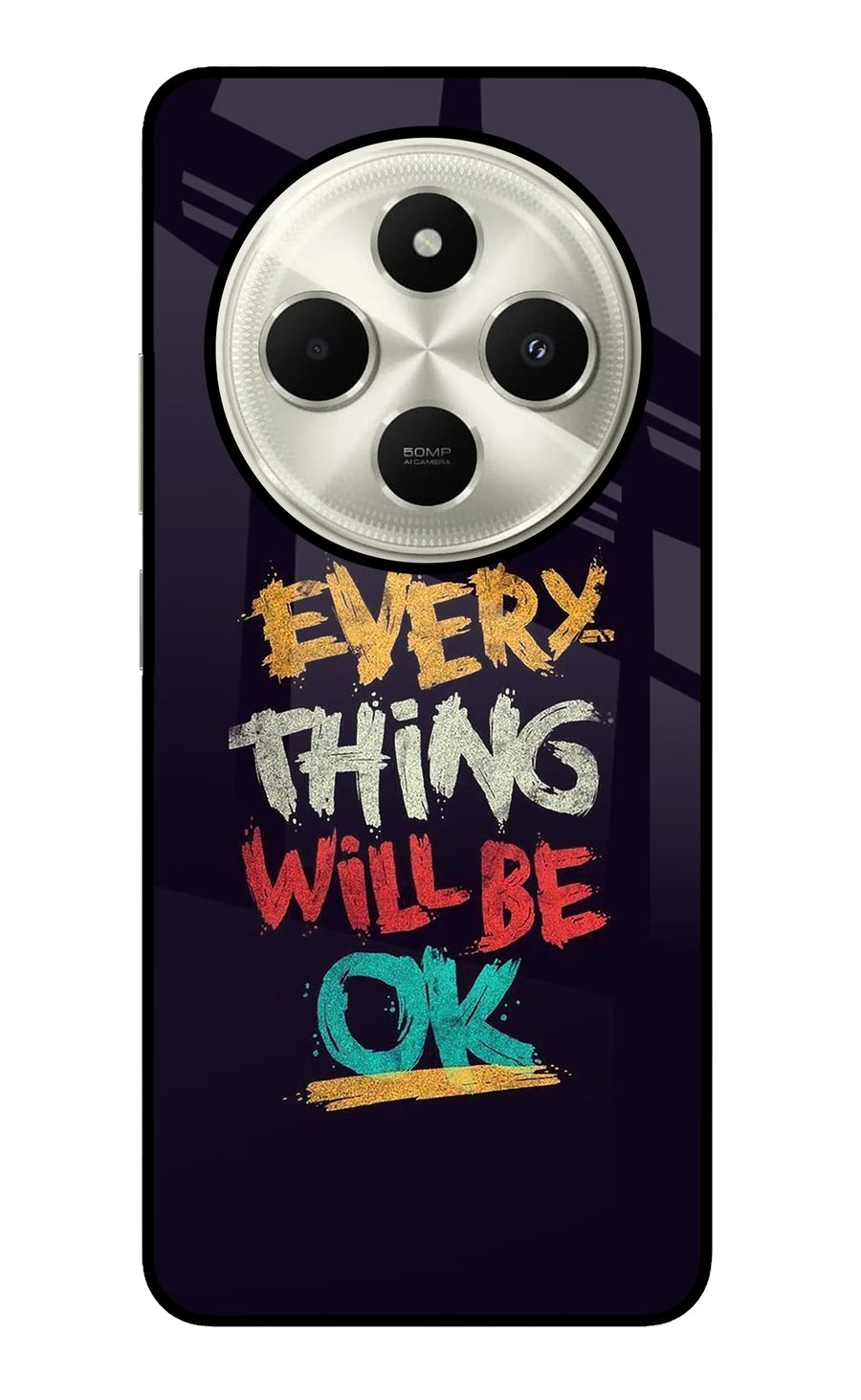 Everything Will Be Ok Poco C75 5G Back Cover, Glass case