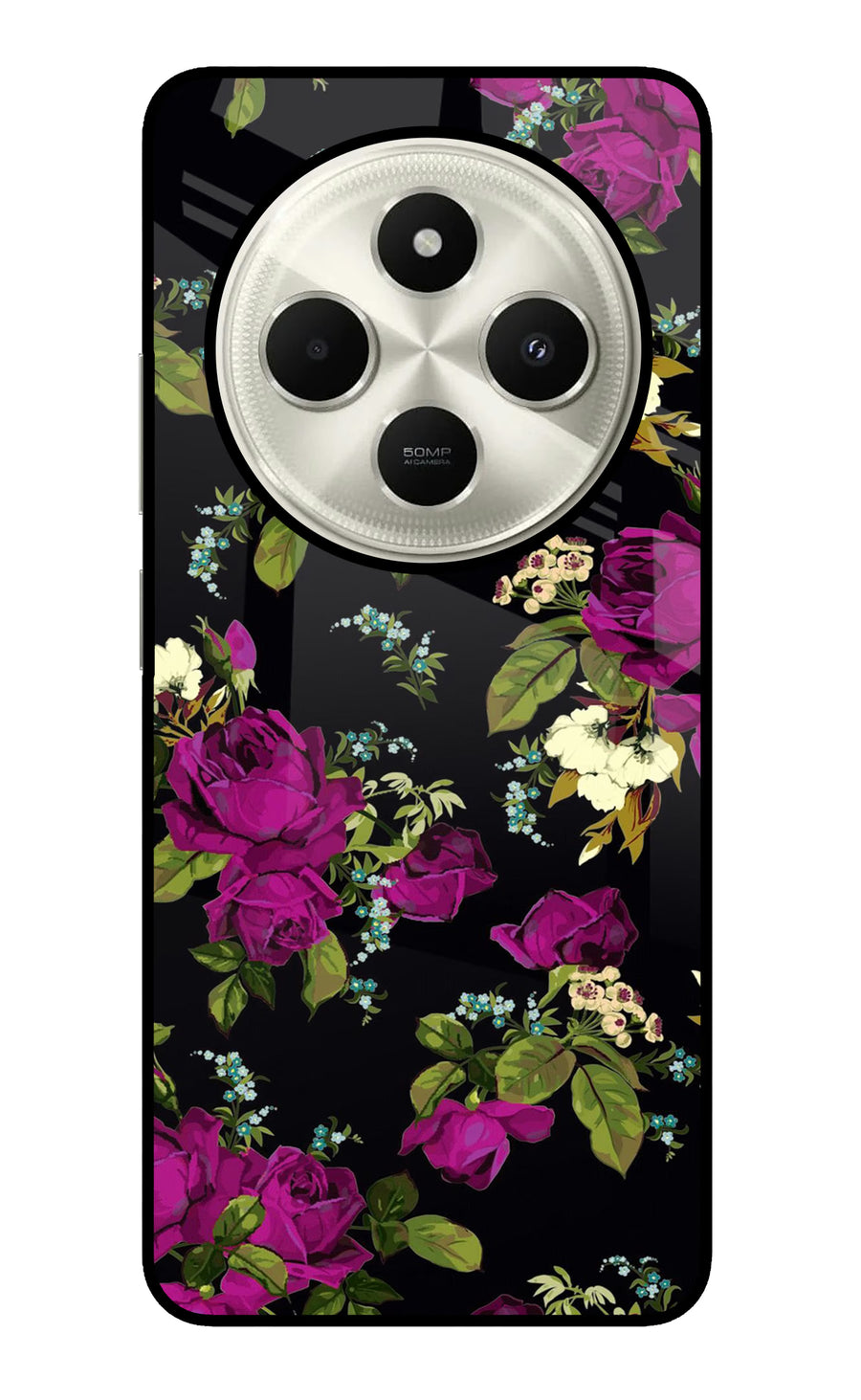 Flowers Poco C75 5G Back Cover, Glass case