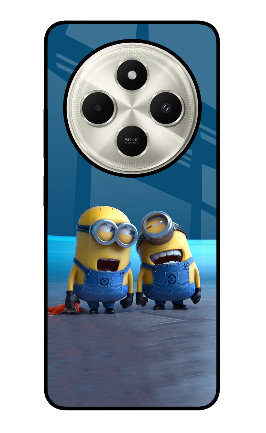 Minion Laughing Poco C75 5G Back Cover, Glass case