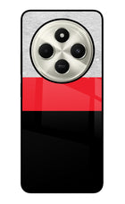 Tri Color Pattern Poco C75 5G Glass Case Back Cover by Casekaro