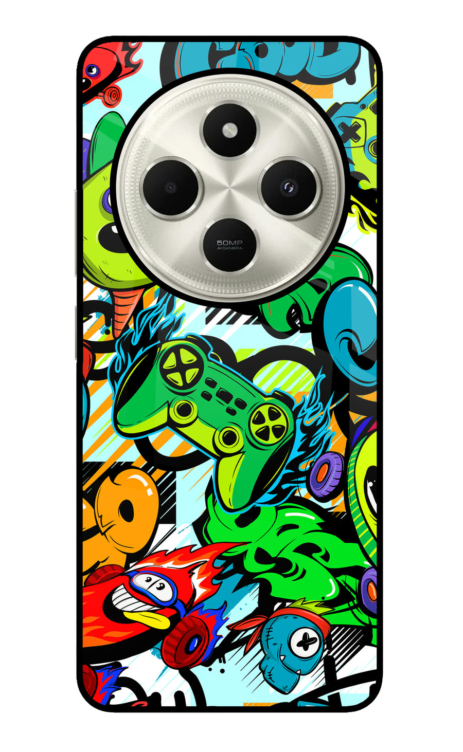 Game Doodle Poco C75 5G Back Cover, Glass case