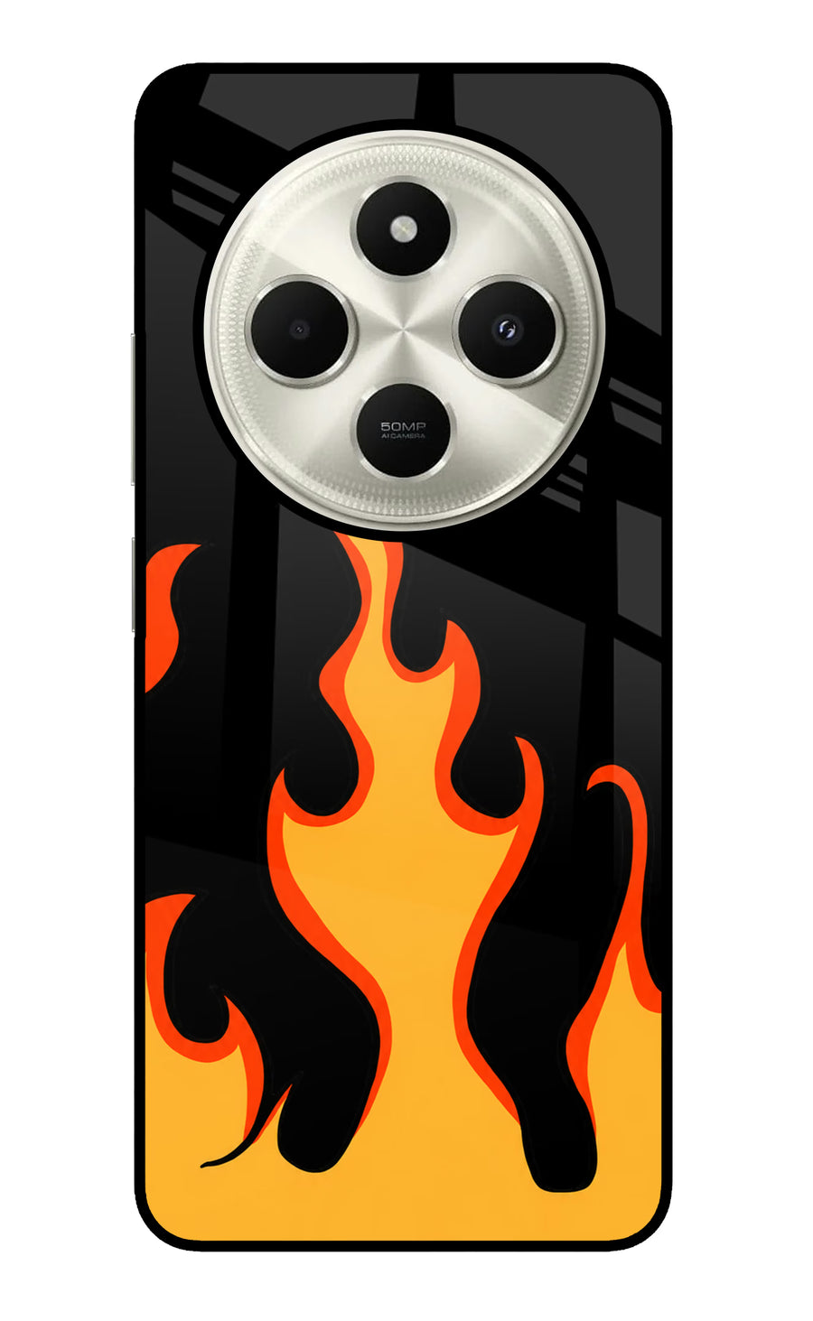 Fired Up – Black Poco C75 5G Back Cover, Glass case