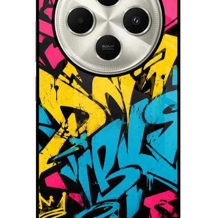 Graffiti Vibe Poco C75 5G Glass Case Back Cover by Casekaro