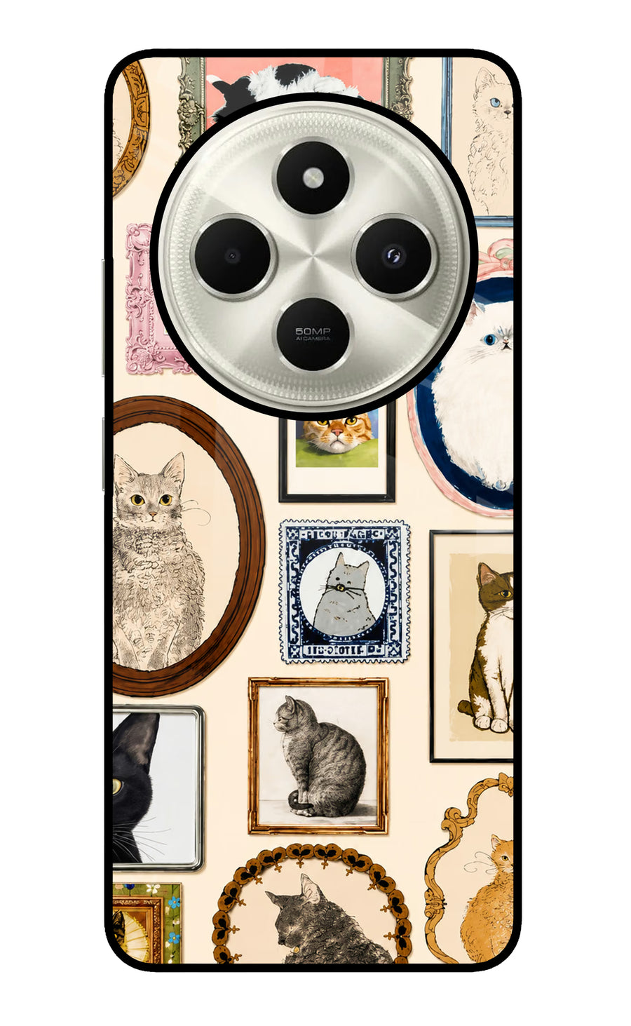 Mirror Cats Poco C75 5G Back Cover, Glass case