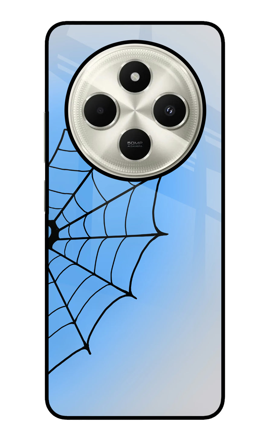 Blue Web Poco C75 5G Back Cover, Glass case