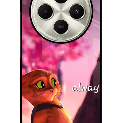 Always Cat Poco C75 5G Glass Case Back Cover by Casekaro