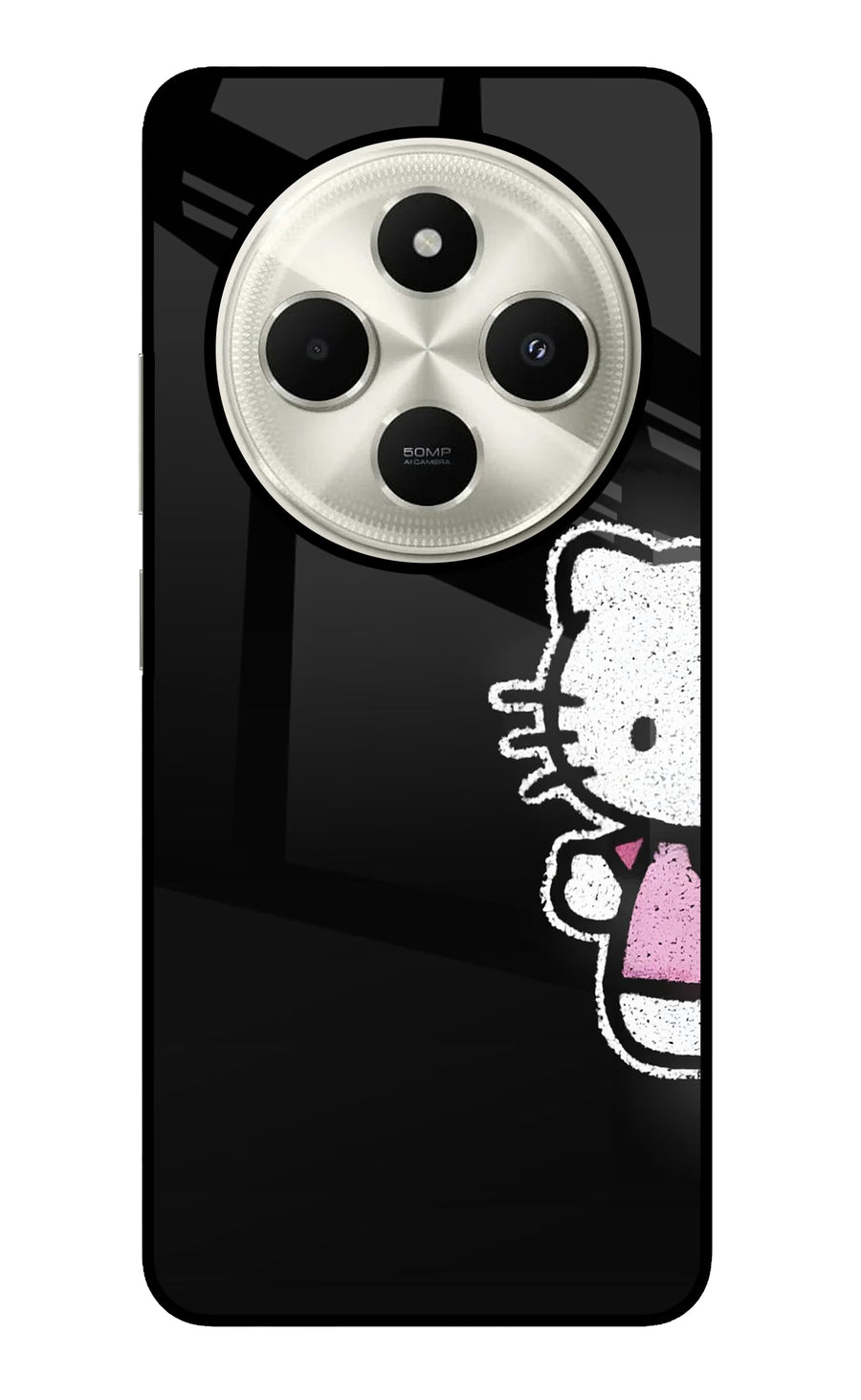 Kitty Charm Poco C75 5G Back Cover, Glass case