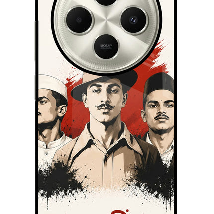Bhagat Singh Trio Poco C75 5G Glass Case Back Cover by Casekaro