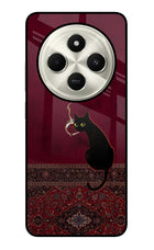Midnight Cat Poco C75 5G Glass Case Back Cover by Casekaro