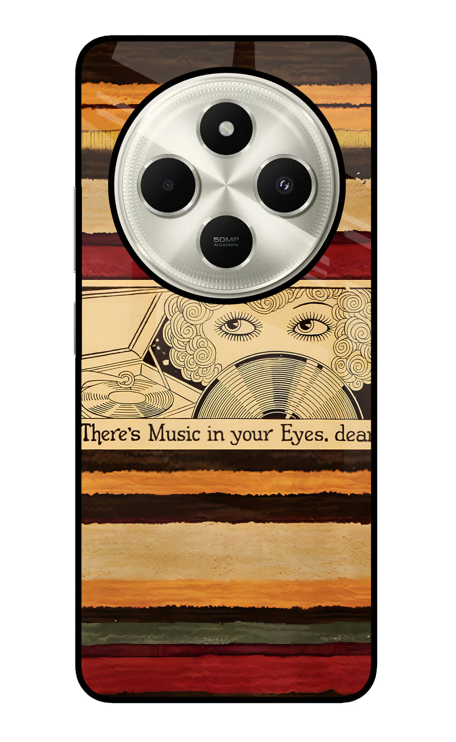Vinyl Stripes Poco C75 5G Back Cover, Glass case