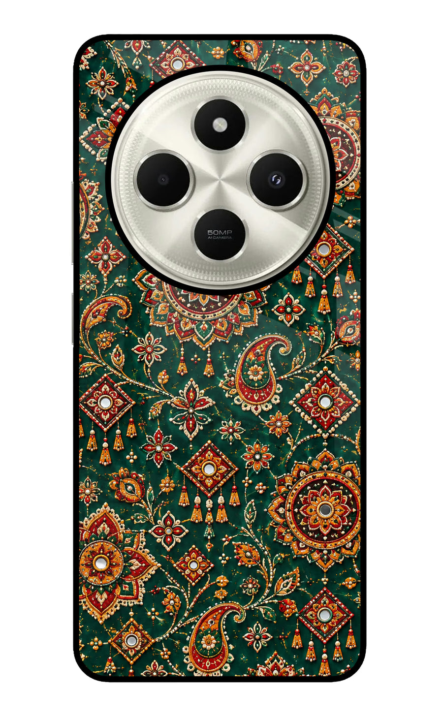 Green Pataka Poco C75 5G Back Cover, Glass case